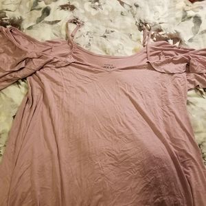 Peekaboo plus size shoulder t shirt